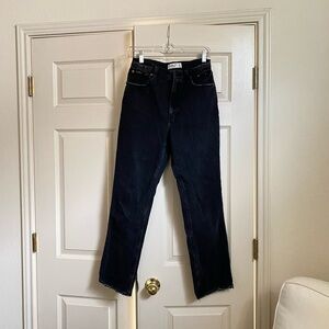 Abercrombie black ankle straight jean